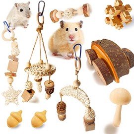 Juguetes de hámster, para hámster, jerbos, ratones, ratas y otros animales pequeños para masticar y jugar, inducirlos a moler sus dientes, reducir la depresión. (Estampado-C)