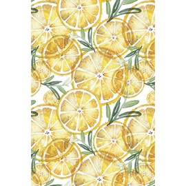 Vintage Lemon Slices Citrus Fruit Notebook Journal Blank Wide Ruled Pages Paper Composition Book Daily Planner Notes