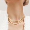 Finrezio 3PCS 14K Gold Plated Layering Necklaces for Women Herringbone