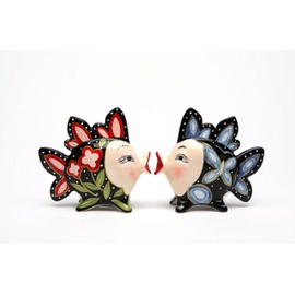 Cosmos Gifts 61502 Fine Ceramic Kissing Fish Salt and Pepper Shakers, 3-1/2"