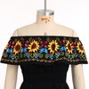 ABEHIK Traditional Mexican Dresses for Women Summer Off Shoulder Floral