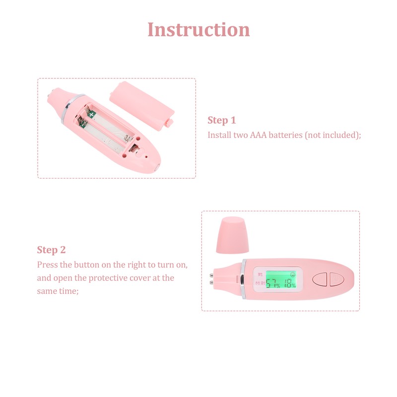 Multifunctional Skin Moisture Tester LCD Display Facial Skin Water Oil