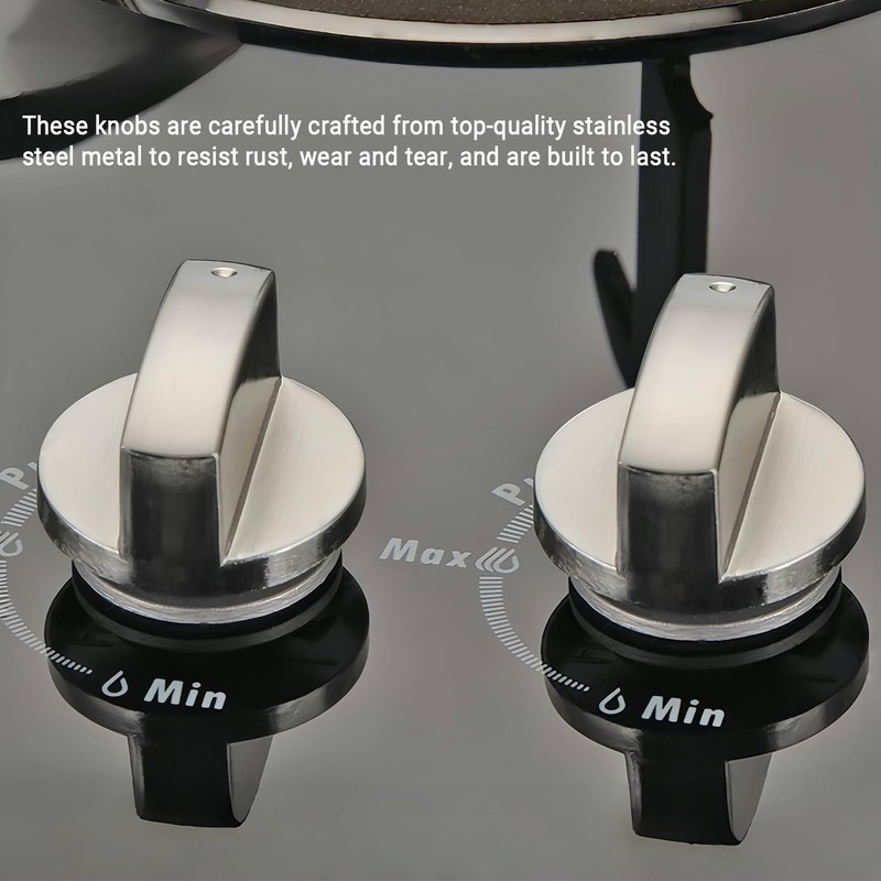 6 Pcs Universal Gas Stove Knobs - 6MM Durable Metal