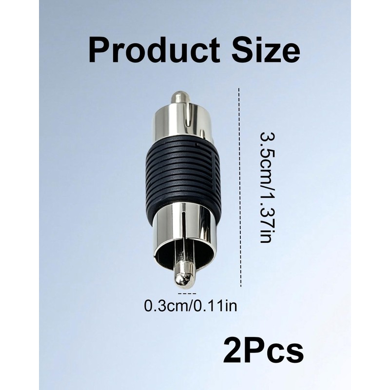 SEYUGOPTI 2 Pack Gold Plated RCA Male to Male Barrel