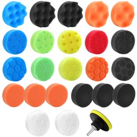 QWORK® 25-Piece 80 mm Polishing Attachment - Polishing Sponge, Polishing Pad, Polishing Fur & Polishing Pad Kit for Cordless Screwdrivers