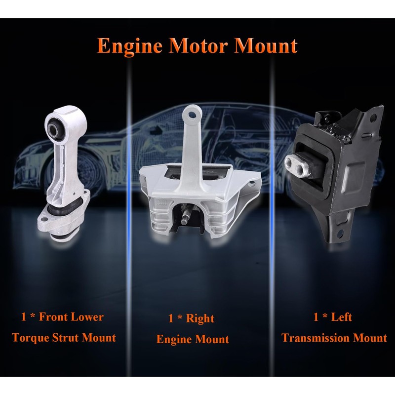 3PCS Engine Motor & Trans Mount Set Fit for 2017-2018