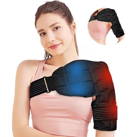 AdooAdii Bolsa de Hielo para Hombro, Compresa de Gel Frío Calor Reutilizable para Lesiones de Hombro, Compresas de Gel Hielo para Alivio del Dolor Artritis Hinchazón Recuperación Bursitis Hombre Mujer
