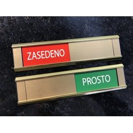 Sliding Signs - Entry Control - Engaged (RED) / Vacant (GREEN) - (Or Your Wording)