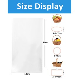 Pack of 5 Extra Large Transparent Cellophane Bags 60 x 76 cm Cellophane Bags with 5 Pull Bows Gifts, Gift Bags Transparent for Flowers, Gift Baskets, Crafts, Treat Wrap