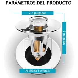 Tapón para Lavabo de Baño, Cobre, 28mm-38mm, Juego 2 Tapon Fregadero
