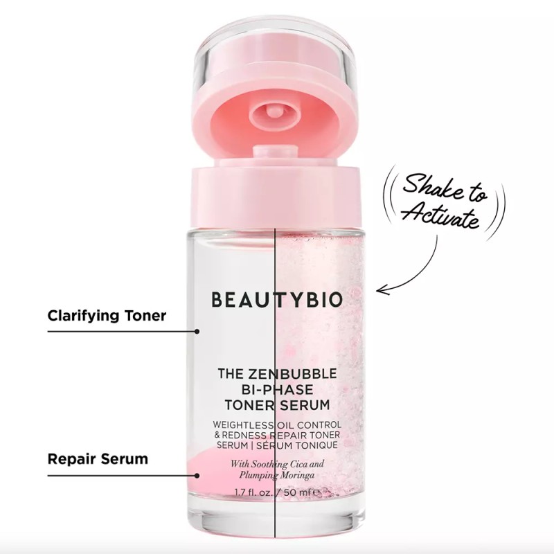 BeautyBio The ZenBubble Bi-Phase Toner Serum, 1.7 oz New
