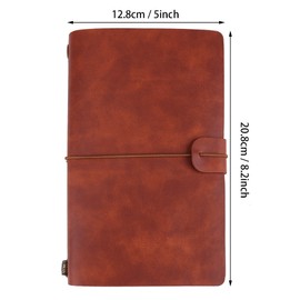 Hilitand Cuaderno de viajeros, 5 Colores, clásico, de Piel sintética, Diario Personalizado, Cuaderno rellenable, Marrón