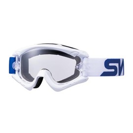 Swans MX-RUSH-PET W/BL Motorcycle Goggles, White x Blue