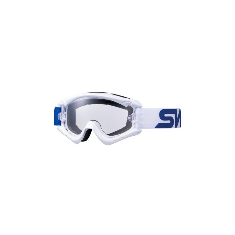 Swans MX-RUSH-PET W/BL Motorcycle Goggles, White x Blue