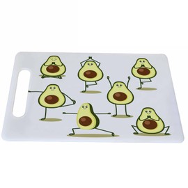 Bcumuq Avocado Yoga Cutting Board Funny Yoga Poses Fruit Green Grip Handle Chopping Boards Cutting Board for Kitchen Plastic 16" x 10" x 0.24"