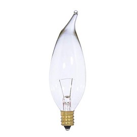 Satco 25CA10/12V Incandescent Decorative Light Bulb 25W E12 CA10 2700K Warm White (12 Incandescent Bulbs)