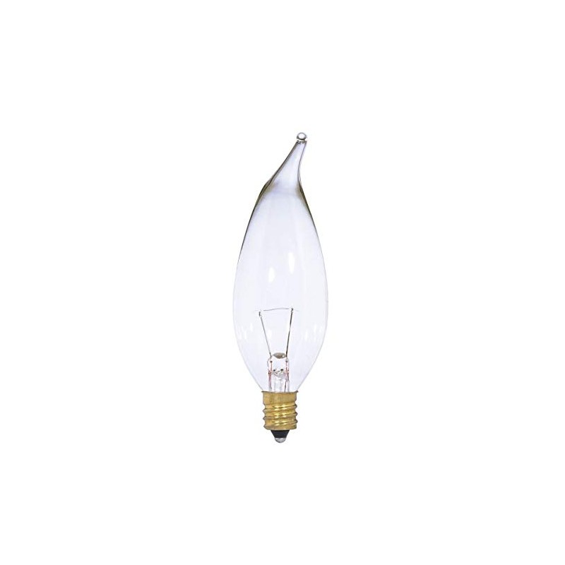 Satco 25CA10/12V Incandescent Decorative Light Bulb 25W E12 CA10 2700K