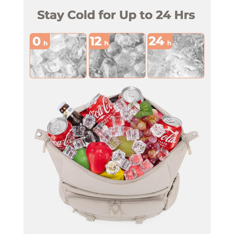 Backpack Cooler 40 Cans Puffer Soft Cooler with Laptop Compartment