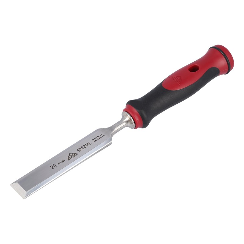 Stubai 356104 "Professional" Special Wood Chisel Set with 2C-Handles, Silver/Red/Black,