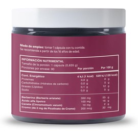 RESET WELLNESS | BERBERINE + BERBERINA, Ácido Alfa Lipoico, Cromo y Canela, 90 cápsulas 635 mg