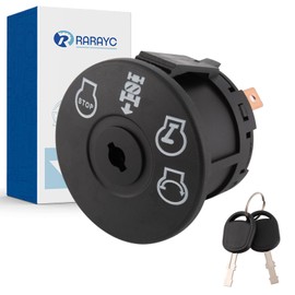 RARAYC Ignition Switch 532193350 Replacement for Hus-qvarna Crafts-Man Ariens AYP Sears Poulan Lawn Mower Riding Mower with Keys 4 Position 7 Terminals