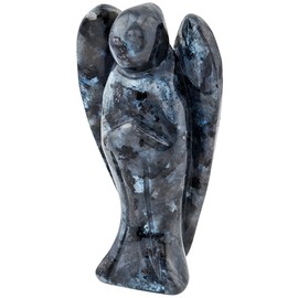 mookaitedecor Labradorite Crystal Pocket Guardian Angel Figurine Carved Gemstone Healing Statue 3 inch