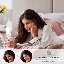 Love's cabin King Size Satin Pillowcase Set of 2, Similar to Silk Pillow Cases, Satin Cooling Pillow Covers for Hair and Skin with Envelope Closure, 20x36 inches, Burlwood