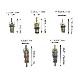 Bstenky 104PCS R12 R134a Car Air Conditioner Valve Core Accessories Kit, Automotive Air Conditioning Refrigeration Tire Valve Stem Cores Repair Tool