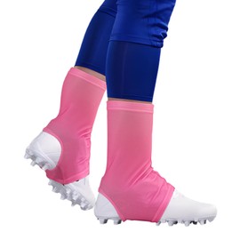 1 Pair Football Spats Cleat Covers, Spats Football for Cleats, Cleat Sleeves for Soccer, Baseball, Softball(L,Unisex's Shoe Size 9+,Power Pink)