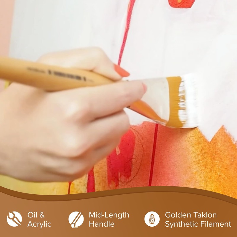 Silver Brush Limited Silver Jumbo Golden Taklon Flat Paintbrush, Size
