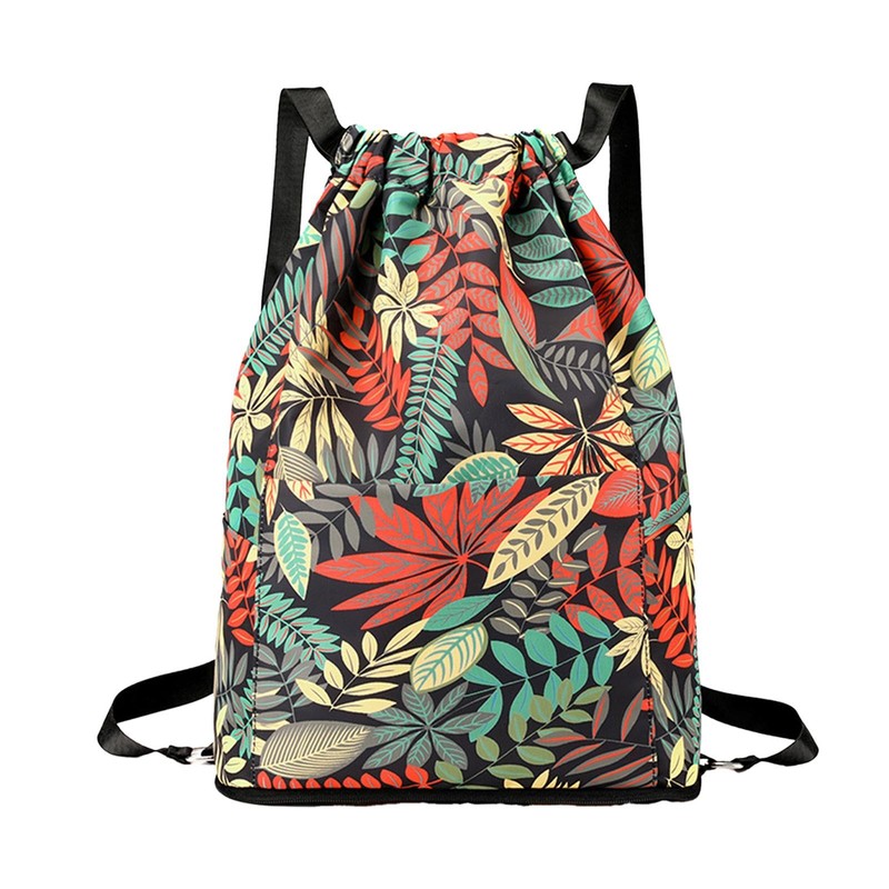 Foldable Drawstring Backpack,Foldable Sports Backpack Waterproof Drawstring Bag | Large