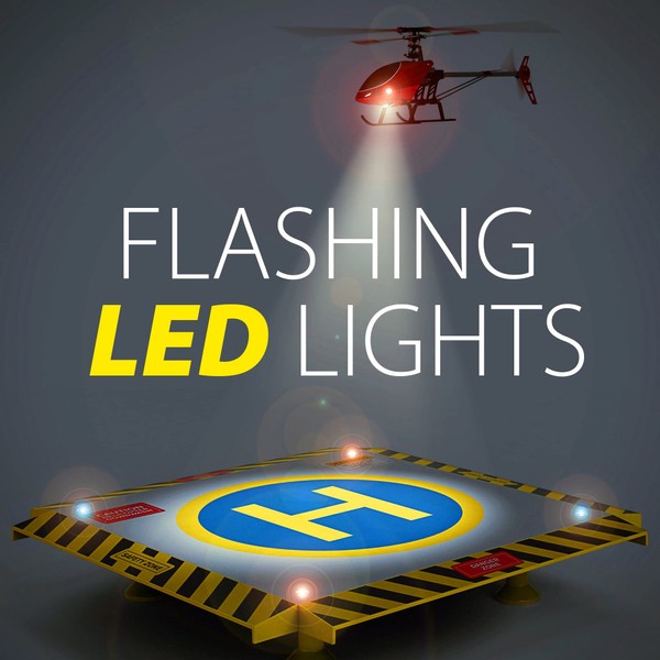 Eagle Pro Remote Control Helicopter Landing Pad - Complete Edition - Flashing LED Lights Installed - Suitable for RC Helicopters, Quadcopters, Drones, Syma Helicopters