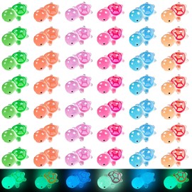 Mini Resin Animals, 48 PCS Mini Turtles, Mini Animals Glow in the Dark Turtle, Miniature Animals Glowing Turtles, Resin Animals for Garden Micro Landscape Ocean Animal Theme Decoration (6 Colors)