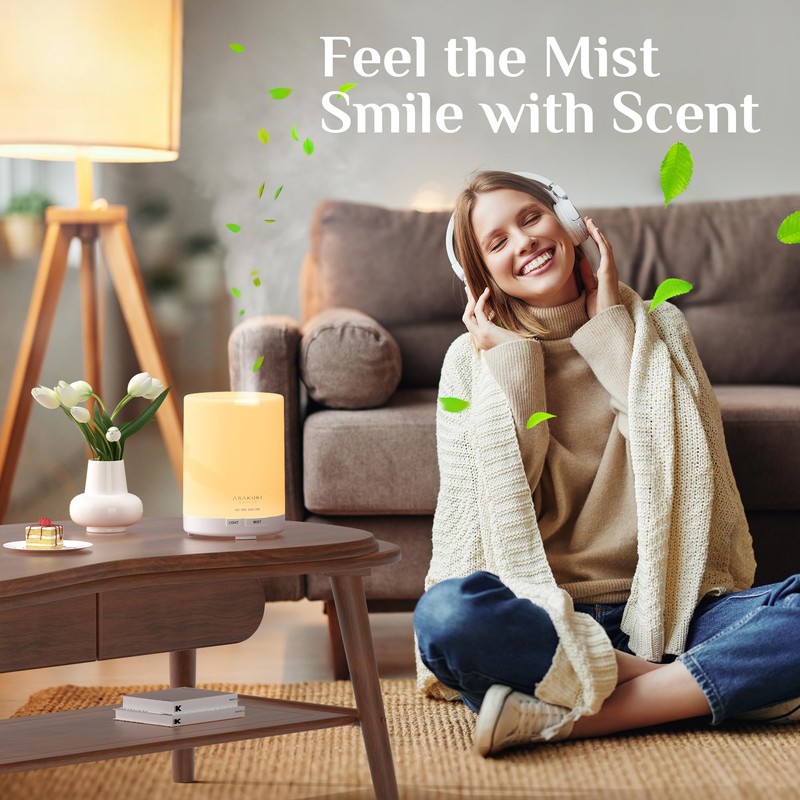 ASAKUKI Essential Oil Diffuser, 5-in-1 Quiet Humidifier, Home Fragrance Aroma