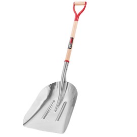 HANTOP Aluminum Snow Scoop Shovel Wide Grain Shovels with Lightweight Large Capacity Head and Oak Wooden Handle