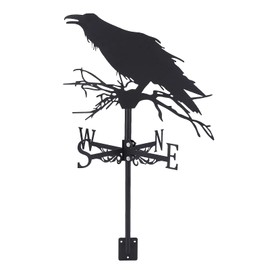 SUPERDANT Crow Weather Vane Black Metal Wind Vanes for Outside Weathervane Crow Animal Weathervanes for Yard Garden Decorative Outdoor Farmhouse Farm Barn Sheds Patio Halloween Decorations
