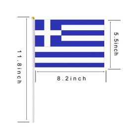Paquete de 25 banderas pequeñas de mano con bandera griega, bandera de Grecia, banderas redondas de país nacional, suministros de decoración de fiesta para desfiles, Copa del Mundo, eventos de festivales, festival internacional