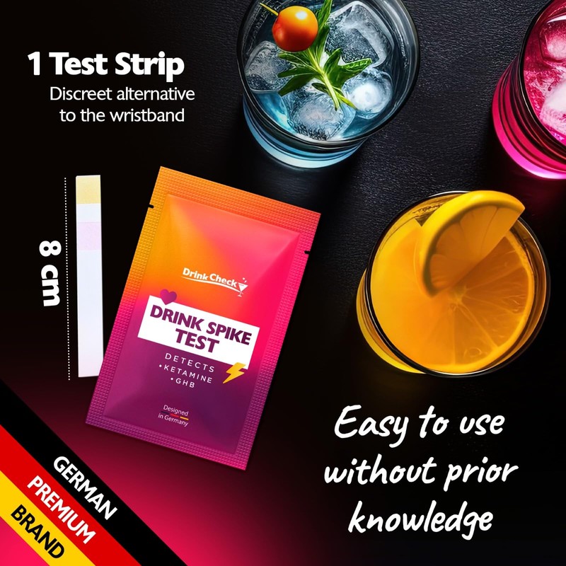 DrinkCheck Drink Safety Test Strips, 10 Tests – Detect Harmful