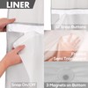 Extra Long No Hook Slub Textured Shower Curtain with Snap-in