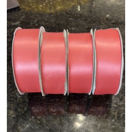 4 Rolls Coral Reef 50 YD ROLL DOUBLE FACE SATIN RIBBON 1 1/2"