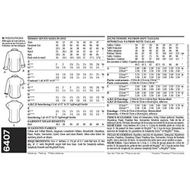New Look Sewing Pattern 6407: Misses Tops, Size A, Cotton, White, A (10-12-14-16-18-20-22)