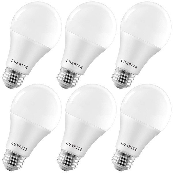 Luxrite A19 LED Light Bulbs 100 Watt Equivalent Dimmable, 5000K