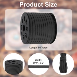 PATIKIL 50 Yards x 5mm Faux Suede Leather Cord, Leather Lace String for Bracelet Necklace Beading Making DIY Crafts, Black
