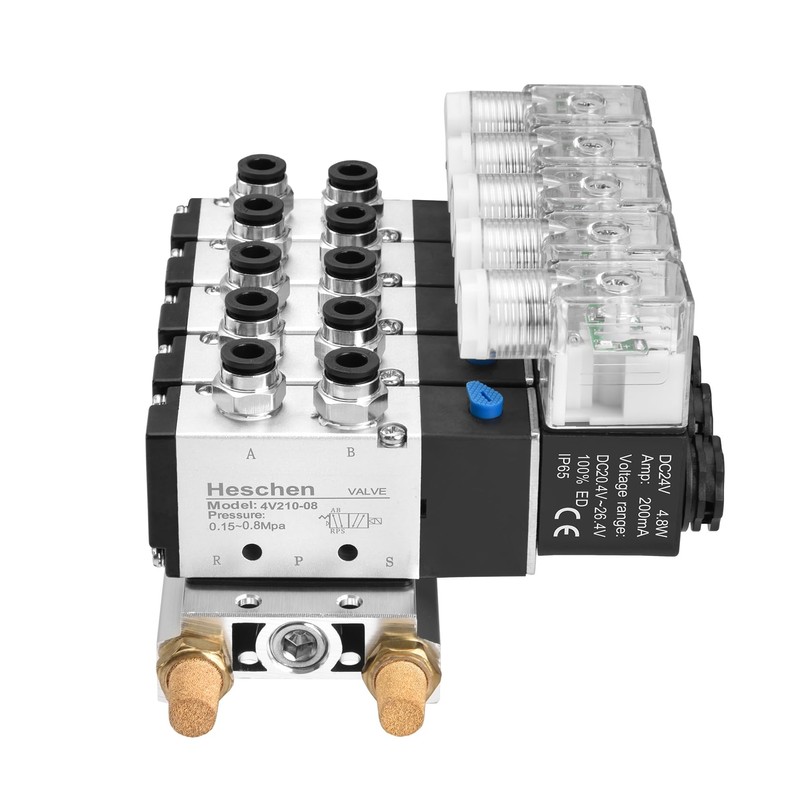 Heschen Electrical Pneumatic 5 Solenoid Valve 4V210-08 DC24V PT1/4 5