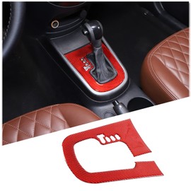 Daeiclru Central Control Gear Shift Panel Trim Fit for Kia Soul 2009-2013, Real Carbon Fiber Car Central Control Cover Gear Shift Panel Cover Decoration Trim (Red)
