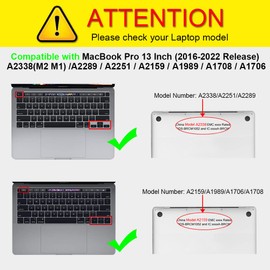 Fintie - Funda para MacBook Pro de 13 pulgadas A2338 (M2 M1) A2251 A2289 A2159 A1989 A1706 A1708 (versión 2016-2021 2022 2023) con/sin barra táctil, funda rígida a presión, color negro