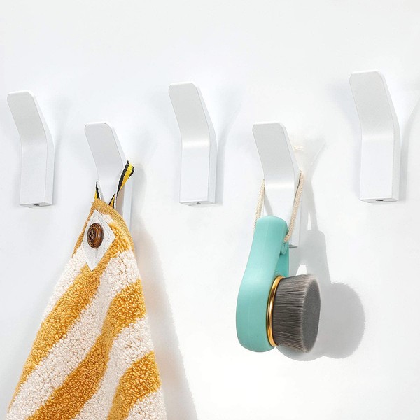 quancifang Towel Holder without Drilling Towel Hooks, Pack of 5