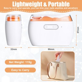 LOPHE Electric Nail Clippers, 2-in-1 Baby Nail File Electric with Nail Trimmer and Nail Polisher, Automatic Electric Nail Cutter with Light, Baby Nail Trimmer for Children, Adults, Seniors