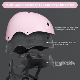 KORIMEFA Kids Bike Helmet Toddler Helmet for 2-13 Years Old Boys Girls Adjustable Skateboard Helmet Multi-Sports Lightweight Helmet Safety Protection Gear for BMX Cycling Skateboard Scooter