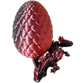 Dragon Egg, 3d Printed Dragon In Egg 3d Printed Dragon 3d Dragon Eggs with Dragon Inside for Mystery Flexible Dragon Toy Easter Egg Home Office Executive Desk Toys ﻿